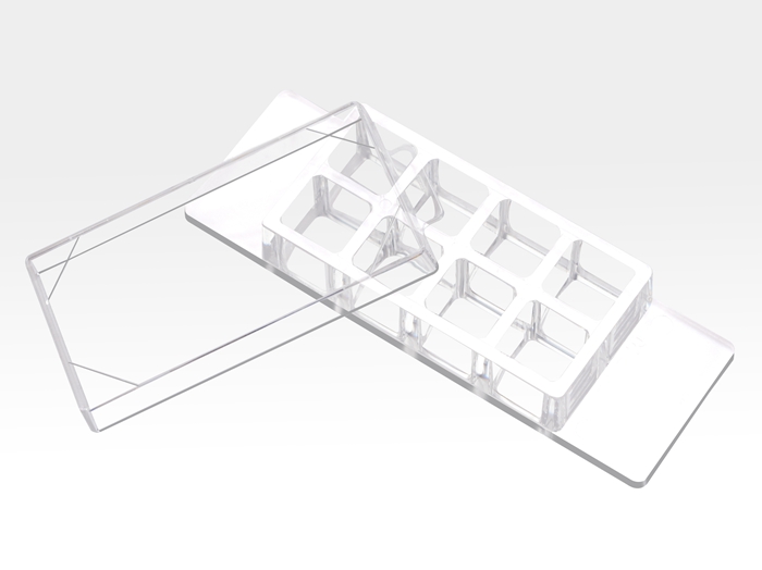 8 Well chambered cover Glass with #1.5 high performance cover glass - 75mm x 25mm standard base  large picture